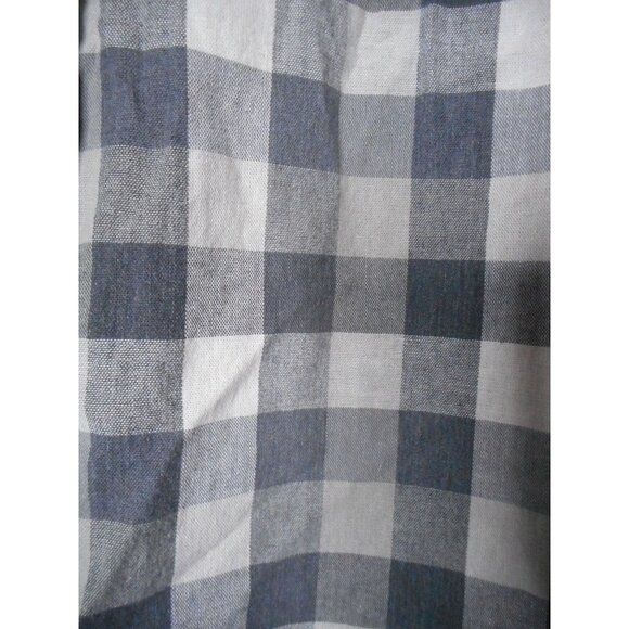 Black Grey white checked Lee Sz L cotton blend button front shirt short sleeve - Picture 3 of 4